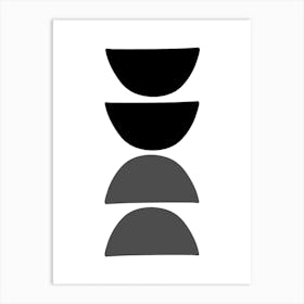 Black and white shapes 2 Art Print