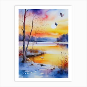 Winter Landscape Painting 16 Art Print