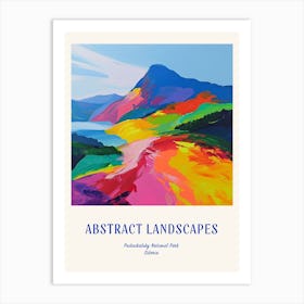 Colourful Abstract Pribaikalsky National Park Siberia 4 Poster Blue Art Print