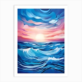 Sunset Over The Sea 1 Art Print