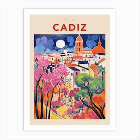 Cadiz Spain 7 Fauvist Travel Poster Art Print