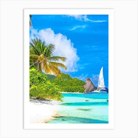La Digue Island Seychelles Pop Art Photography Tropical Destination Art Print