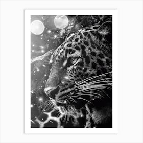 Black And White Leopard In The Jungle Art Print