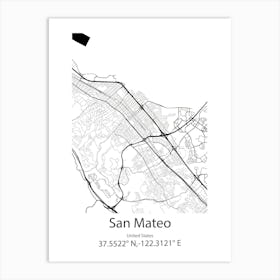 San Mateo Del Mar,Mexico Minimalist Map Art Print