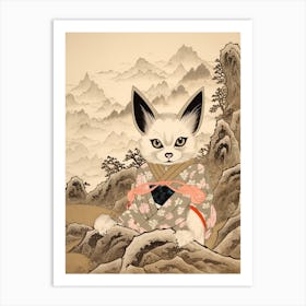 Fennec Fox Japanese Illustration 3 Art Print