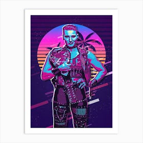 Rhea Ripley 80s Retro Art Print