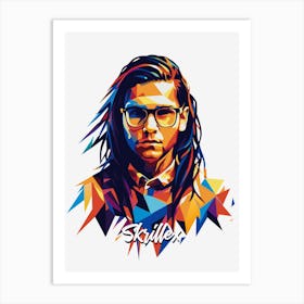 Skrillex 03 Portrait Music Icon WPAP Pop Art Style Art Print