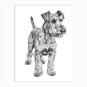 Fox Terrier Dog Line Sketch 3 Art Print