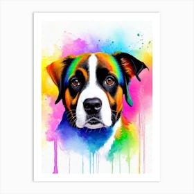 Entlebucher Mountain Dog Rainbow Oil Painting Dog Art Print