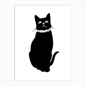 Black Cat With Collar Poster