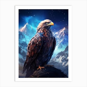 Eagle In The Mountains Art Print