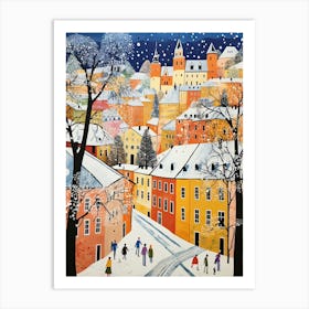 Winter Snow Ljubljana   Slovenia Snow Illustration Art Print