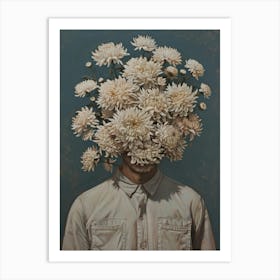 Flowers On The Head 6 Art Print