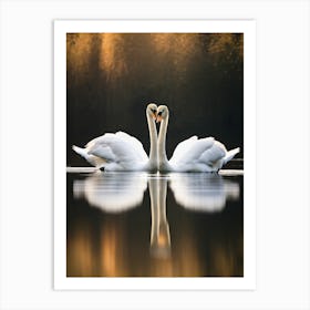 Swans In Love Art Print