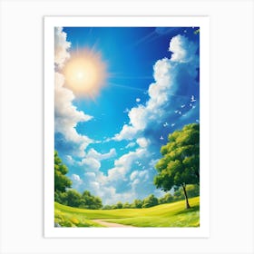 Sunny Day In The Countryside Art Print