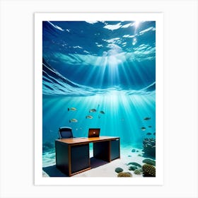 Underwater Office Art Print