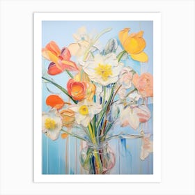 Abstract Flower Painting Daffodil 1 Art Print