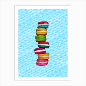 Sweet knits - Macaron Blue Art Print