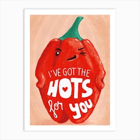 Hot Pepper Love Pun Art Print