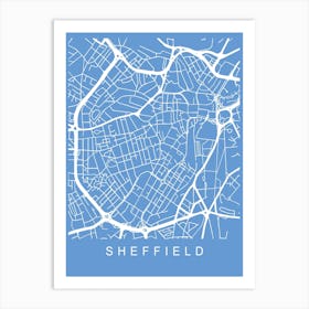 Sheffield Map Blueprint Art Print
