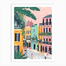 Bourbon Street Storybook Illustration 7 Art Print