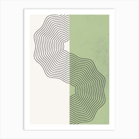 Bohemian Abstract Wavy Lines Art Print