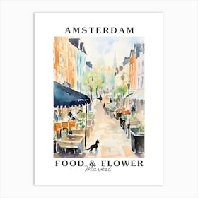 Food Market With Cats In Amsterdam 3 Poster Art Print