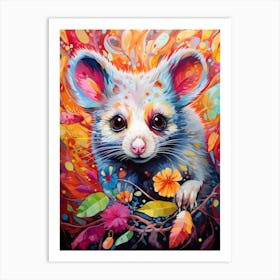  A Common Brushtail Possum Vibrant Paint Splash 1 Art Print