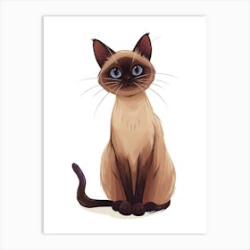 Javanese Cat Clipart Illustration 3 Art Print