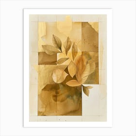 'Beige Leaves' Art Print