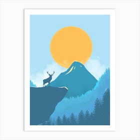 Deer In The Mountains 1 Art Print