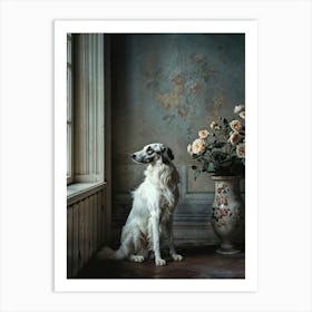 Dog In Front Of A Window Art Print