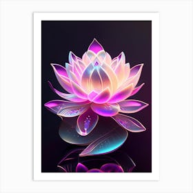 Pink Lotus Holographic 4 Art Print