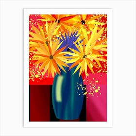 Abstract Flowers Art Print