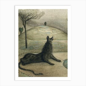 Dream Animal, 1903 by Alfred Kubin (1877–1959) Glastonbury Tor Hybrid Cryptid Mythological Creature Art Print