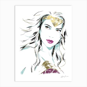 Wonder Woman (Gal Gadot) C - Retro 80s Style Art Print