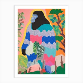 Maximalist Animal Painting Gorilla 2 Art Print