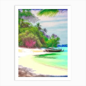 Koh Kood Thailand Soft Colours Tropical Destination Art Print