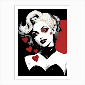 Hearty Harley Lovely Quinn Harlequin Art Art Print