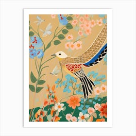 Maximalist Bird Painting Gold Finch 2 Art Print