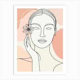 Woman Holding A Flower 1 Art Print