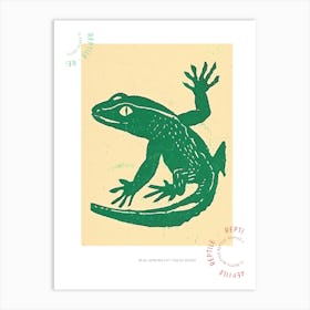 Blue African Fat Tailed Gecko Bold Block 1 Poster Art Print