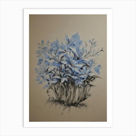 Blue Flowers 6 Art Print