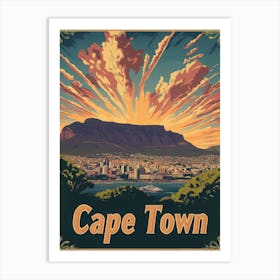 Aihrgdesign A Vintage Travel Poster Of Cape Town Art Print