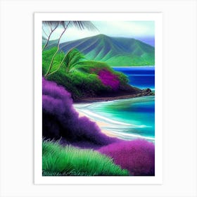 Maui Hawaii Soft Colours Tropical Destination Art Print