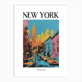 East Village New York Colourful Silkscreen Illustration 1 Poster Art Print