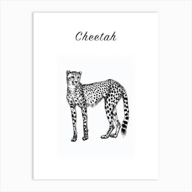 B&W Cheetah Poster Art Print