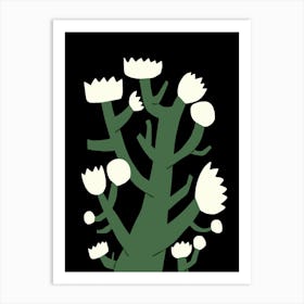 Nocturnal White Blossom Art Print