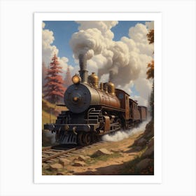 Train On The Tracks Art Print