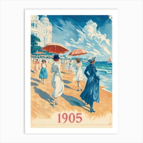 Aihrgdesign A Retro Poster Of A 1905 Seaside Resort With Eleg 185398be Abe1 44b6 952f 1a36ab082aff 3 Art Print